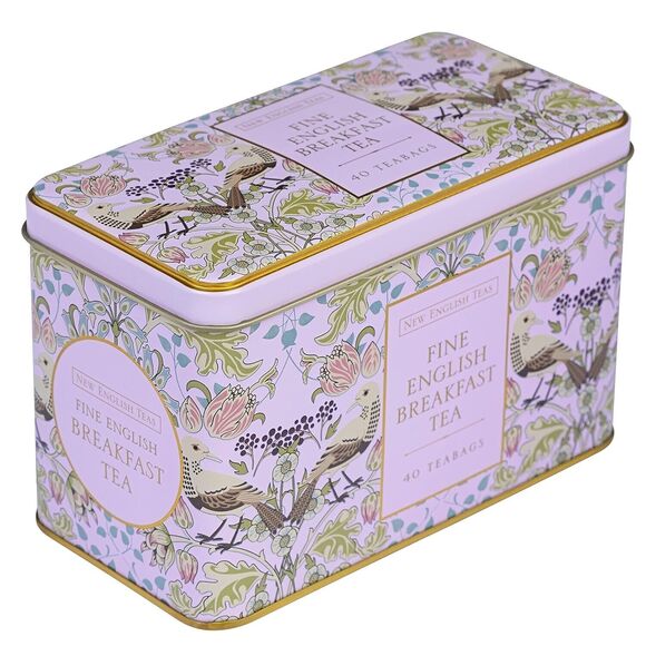 New English Teas Song Thrush and Berries 40 Teabags Breakfast Tea Pink Tin NEW - Picture 3 of 7